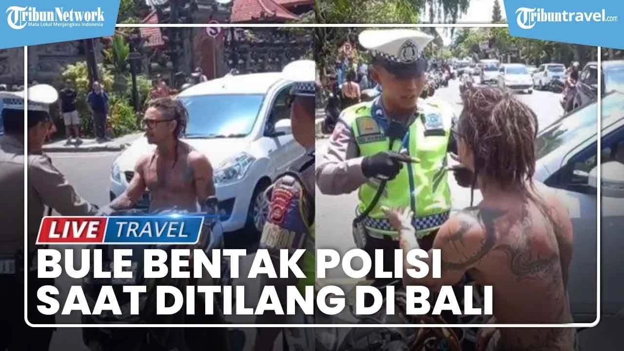 Bule Italia Meledak di Jalan Gunung Agung: Bentak Polisi, Teriak 'Korupsi' Saat Ditilang