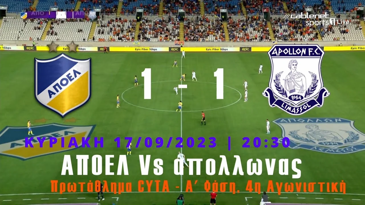 Drama APOEL vs Apollon: Olayinka Cetak Gol Spektakuler dan Raih Goal of the Month
