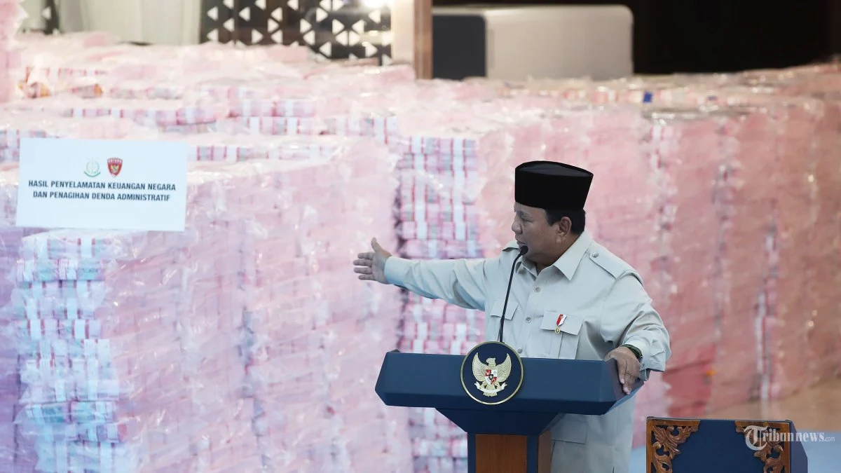 Gunungan Uang Rp 11,4 Triliun Diserahkan ke Kas Negara, Prabowo Soroti Transparansi dan Pemulihan Aset Hutan