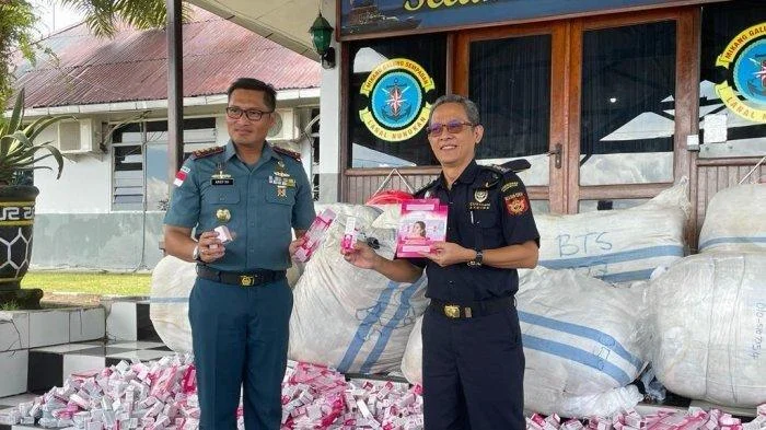 Kosmetik Ilegal Malaysia Tertangkap: 1.832 Barang Disita TNI AL di Nunukan