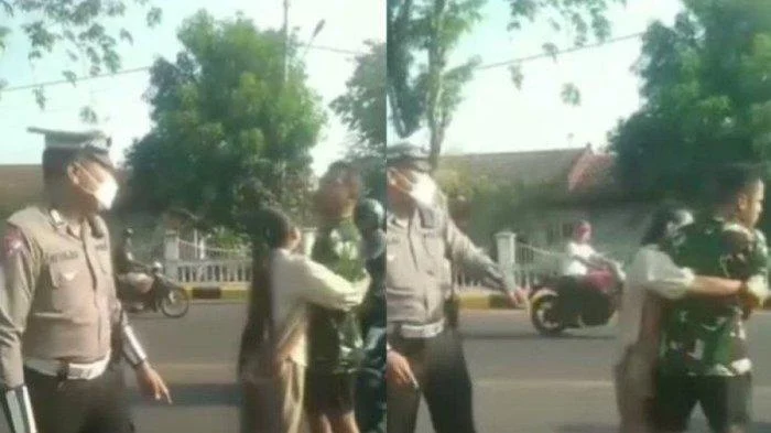 Viral! Pria Berkaos Loreng Diduga TNI Bentrok dengan Polisi Usai Terobos Lampu Merah di Cawang