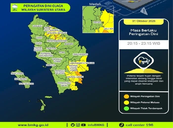 Cuaca Hari Ini: BMKG Peringatkan Hujan Disertai Angin Kencang di Berbagai Wilayah