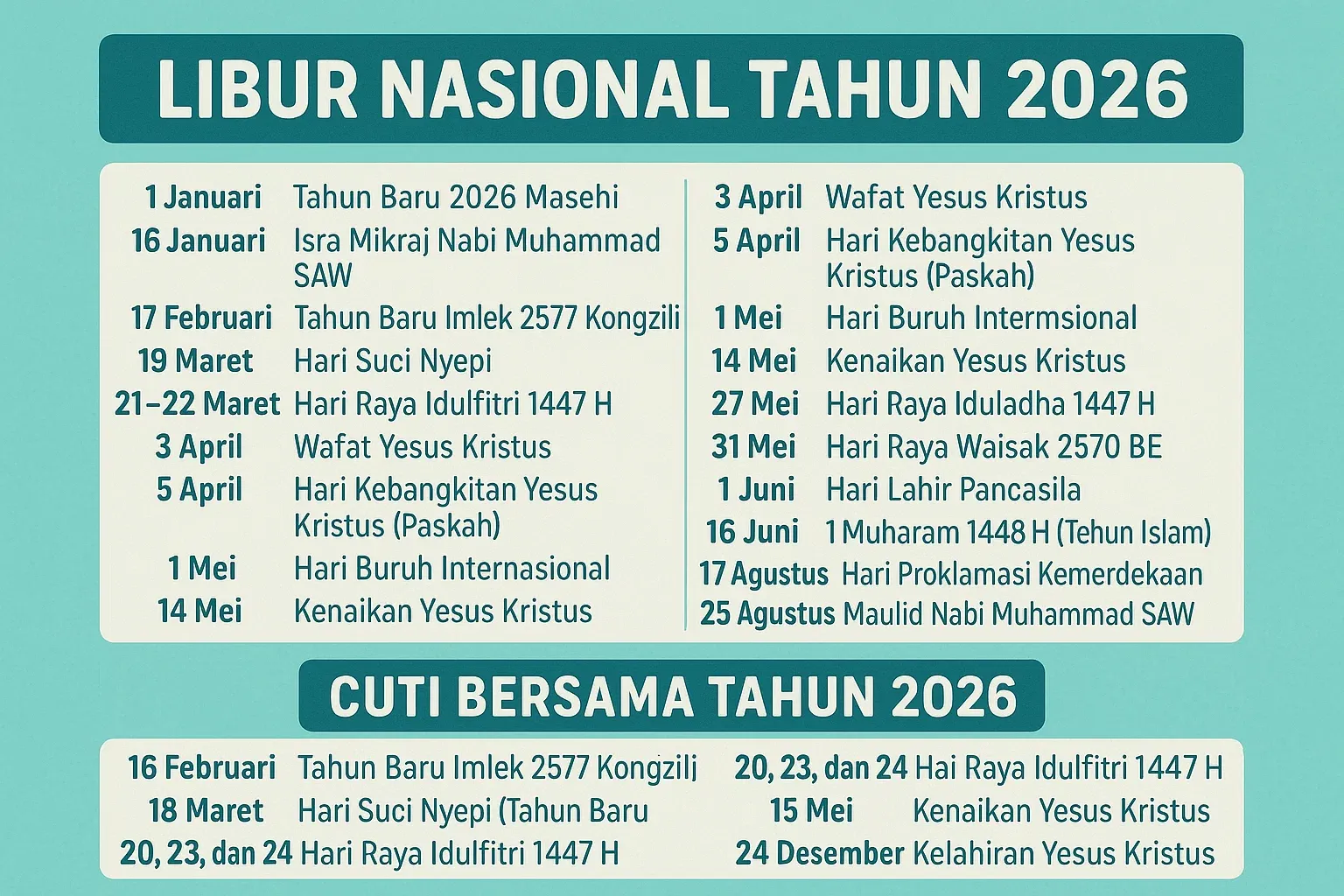 Cuti Bersama Kenaikan Yesus Kristus 2026: Jadwal Lengkap dan Strategi Libur Panjang