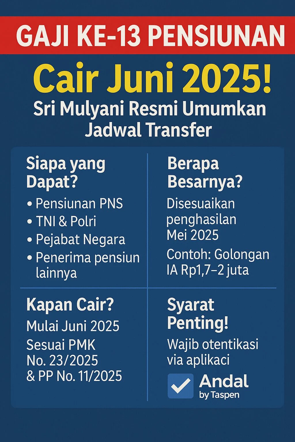 Gaji Ke-13 PNS dan Pensiunan Cair Mulai 2 Juni 2026, Berikut Besaran dan Ketentuannya