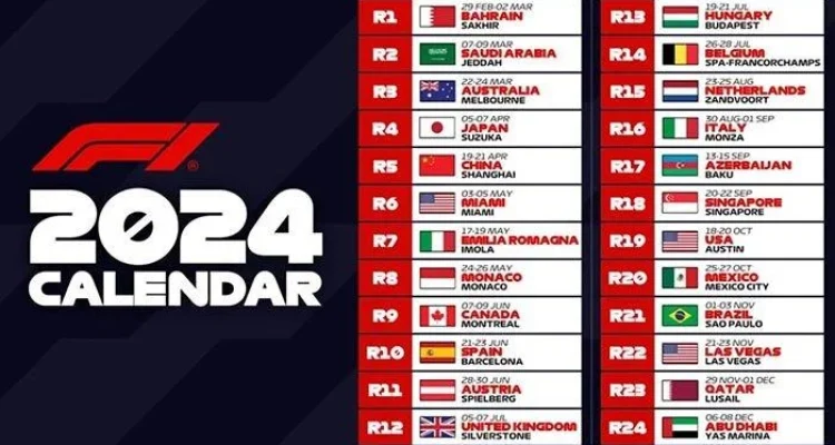 Jadwal F1 2024: Simak Daftar Lengkap Sirkuit dan Tanggal Balapan