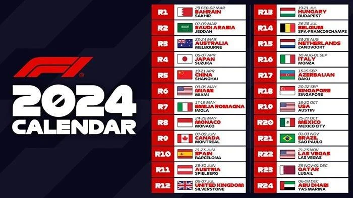 Jadwal F1 2024: Simak Daftar Lengkap Sirkuit dan Tanggal Balapan