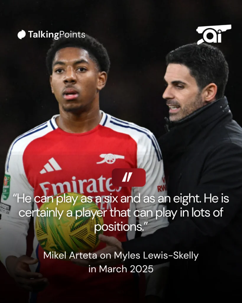 Myles Lewis-Skelly, Pemain Muda Arsenal yang Menjadi Fokus Mikel Arteta