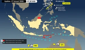 Siklon Tropis Jangmi Membawa Hujan Lebat dan Angin Kencang ke Indonesia