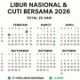 Hari Ini Tanggal Merah? Cek Jadwal Libur Nasional dan Cuti Bersama 2026