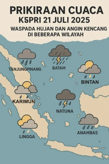 Prakiraan Cuaca Hari Ini: Waspada Hujan Ringan dan Angin Kencang di Berbagai Daerah