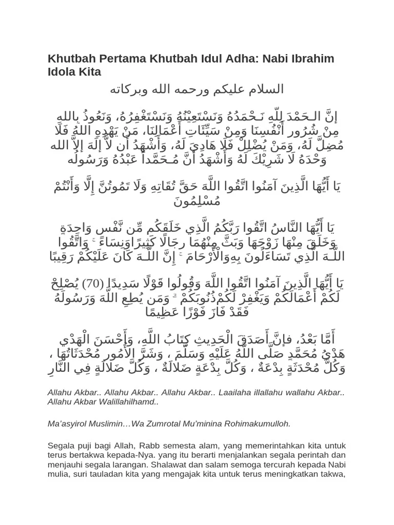Teks Khutbah Idul Adha: Meneladani Nabi Ibrahim dan Memaknai Haji Mabrur