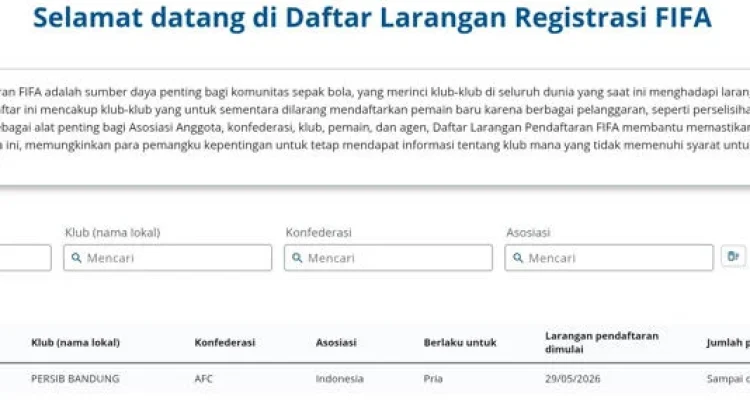 FIFA Registration Ban Dicabut, Persib Bandung Bisa Registrasi Pemain Baru