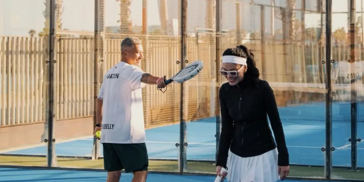 Medina Dina dan Gading Marten Tampil Bareng di Padel Wars