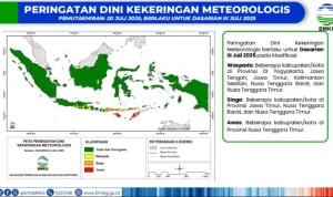 Peringatan Dini Kekeringan Meteorologis dan Hujan Lebat di Indonesia