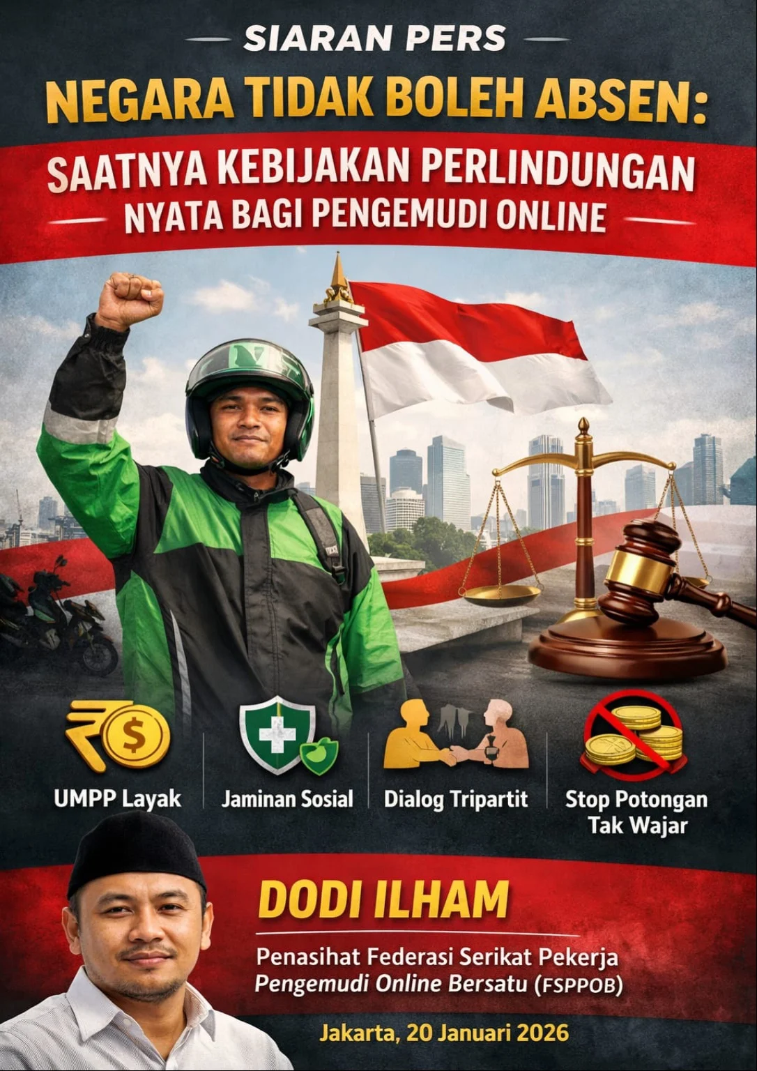 Perpres Ojol Segera Rampung, Pengemudi Ojek Online Dapatkan Perlindungan Hukum