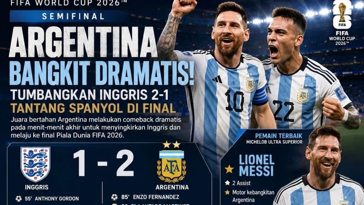 Piala Dunia 2026: Spanyol Melaju ke Final, Inggris-Argentina Berebut Tiket Terakhir