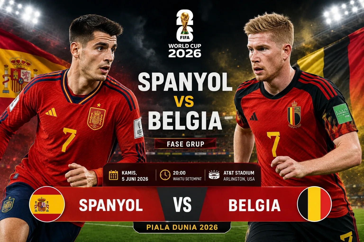 Piala Dunia 2026: Spanyol vs Belgia dan Norwegia vs Inggris, Siapa yang Akan Melaju ke Semifinal?