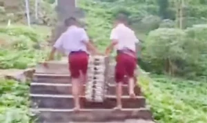 Siswa SD di Nias Selatan Angkat Omprengan MBG Lewati Jalan Curam, Ini Respons Kepala BGN Sumut