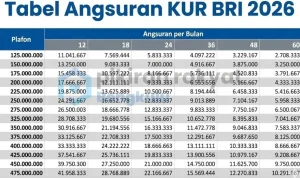 Tabel Angsuran KUR BRI 2026: Simulasi Pinjaman dan Tips Cek Angsuran Online