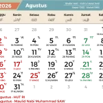 Agustus 2026: Tanggal Merah, Libur Nasional, dan Jadwal KA Pandanwangi