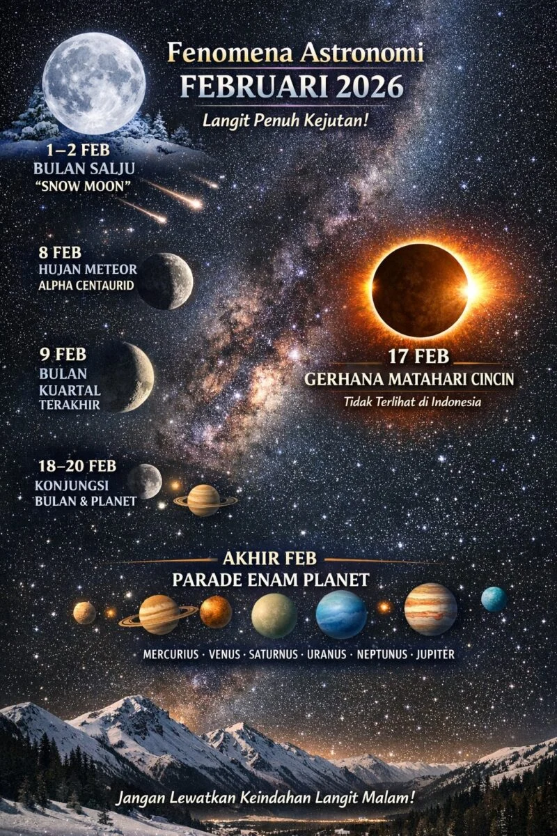 Bulan Purnama dan Fenomena Astronomi Langka di Tahun 2026