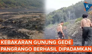 Kebakaran Gunung Gede Pangrango Dipadamkan, Pendakian Ditutup Sementara