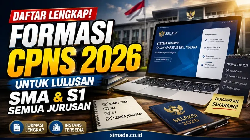 Pemerintah Buka 4.770 Formasi CPNS 2026 untuk Lulusan SMA, Pendaftaran Mulai Agustus