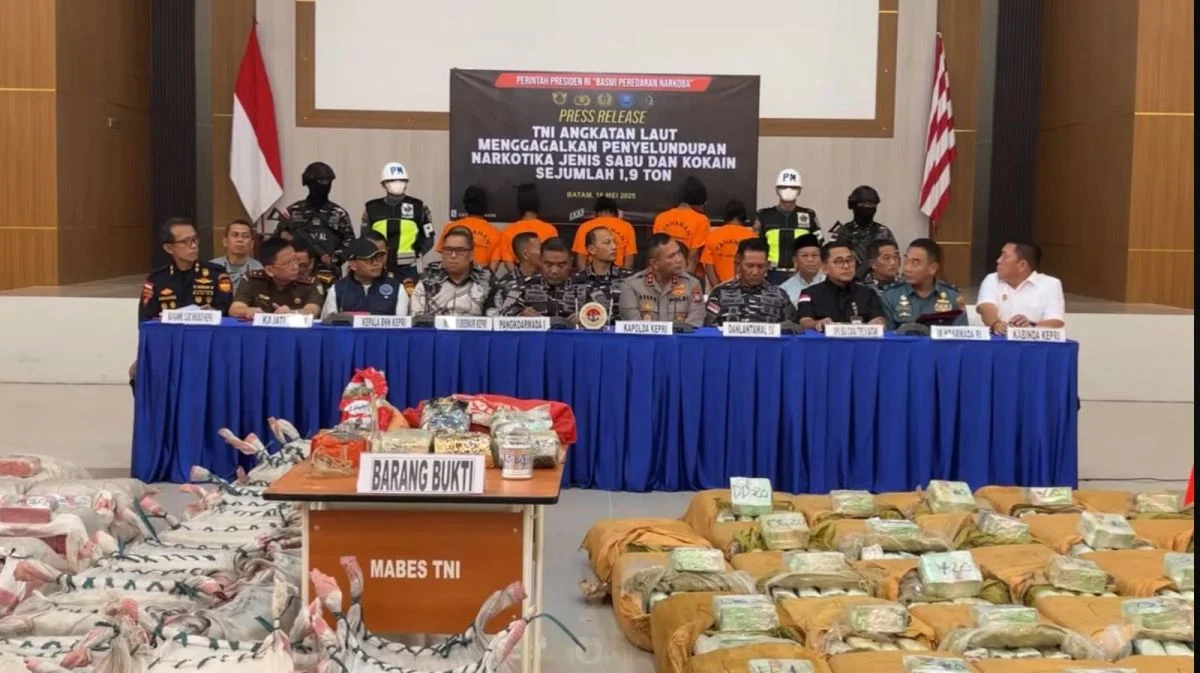 TNI AL Perketat Pengawasan di Perairan Kepri dan Musnahkan 1,3 Ton Narkotika
